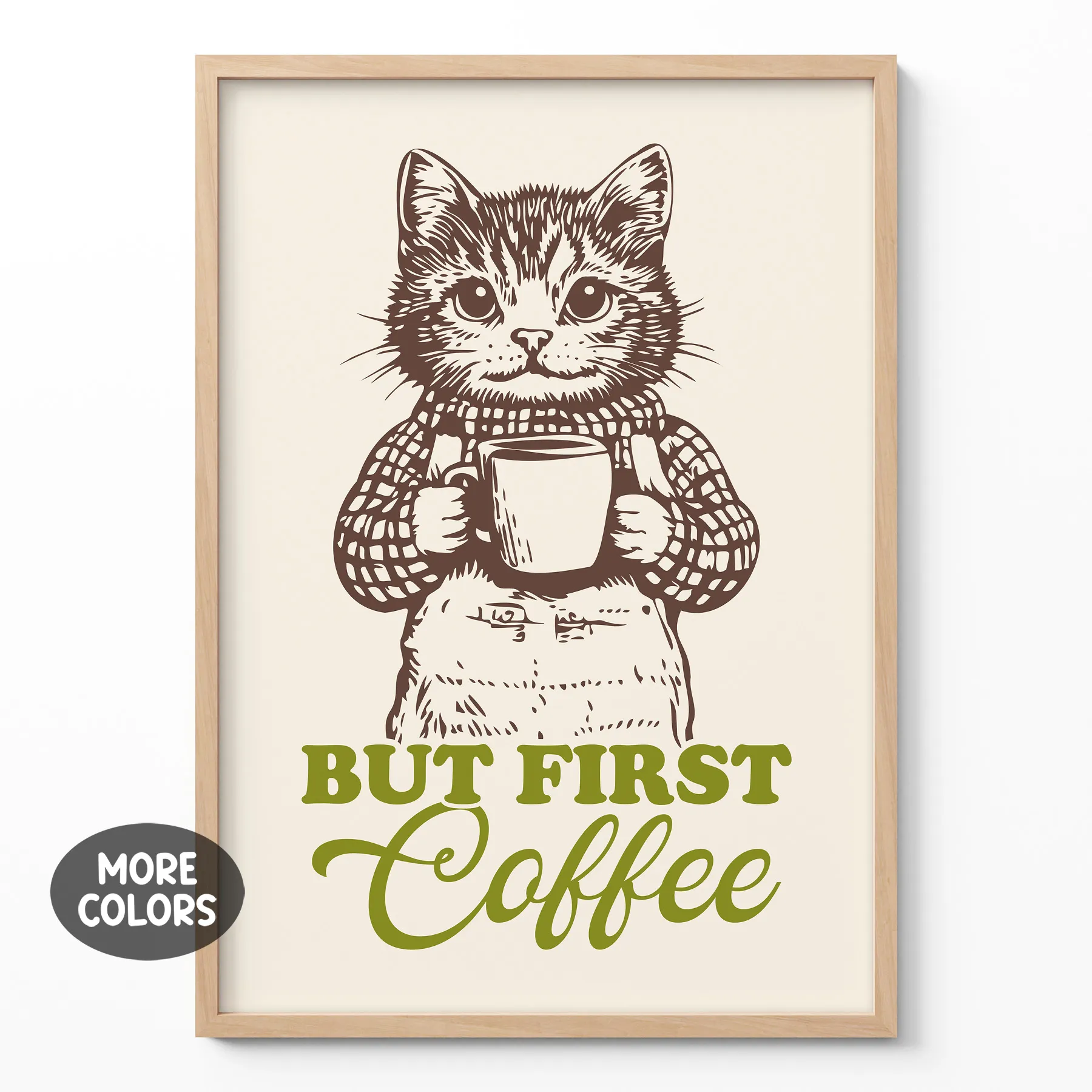 Katzen Wandbild – Erst mal Kaffee Katzen Wandbild – Erst mal Kaffee