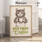 Cat Coffee Poster