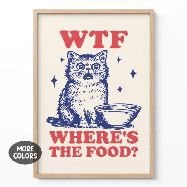 Wandbild mit Katze – Wo ist mein Futter?!