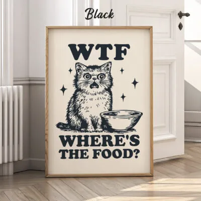 Wandbild mit Katze – Wo ist mein Futter?!