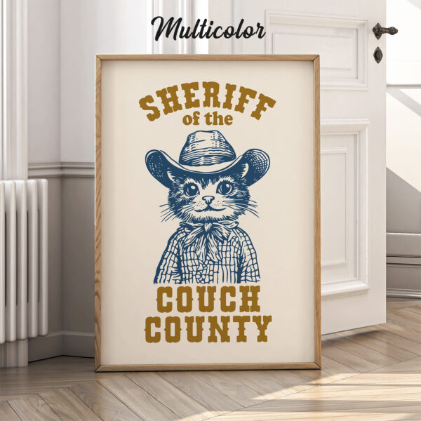 Cowboy Cat Poster – Retro Animal Print