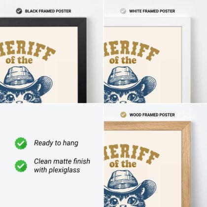 Funny Cat Cowboy Wall Art