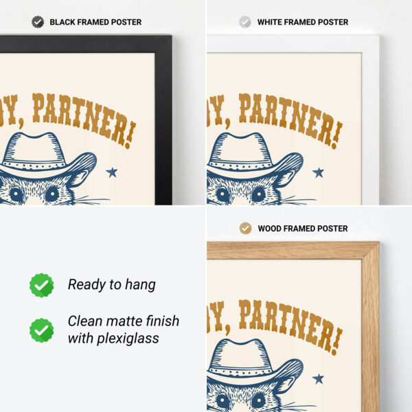 Funny Cowboy Animal Poster