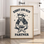 Cowboy Frog Poster – Ribbit and Run Partner Retro Print