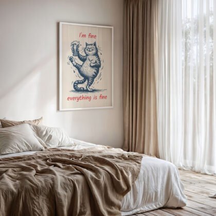 Cat Wall Art – I’m Fine, Everything Is Fine