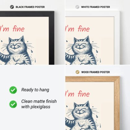 Cat Wall Art – I’m Fine, Everything Is Fine