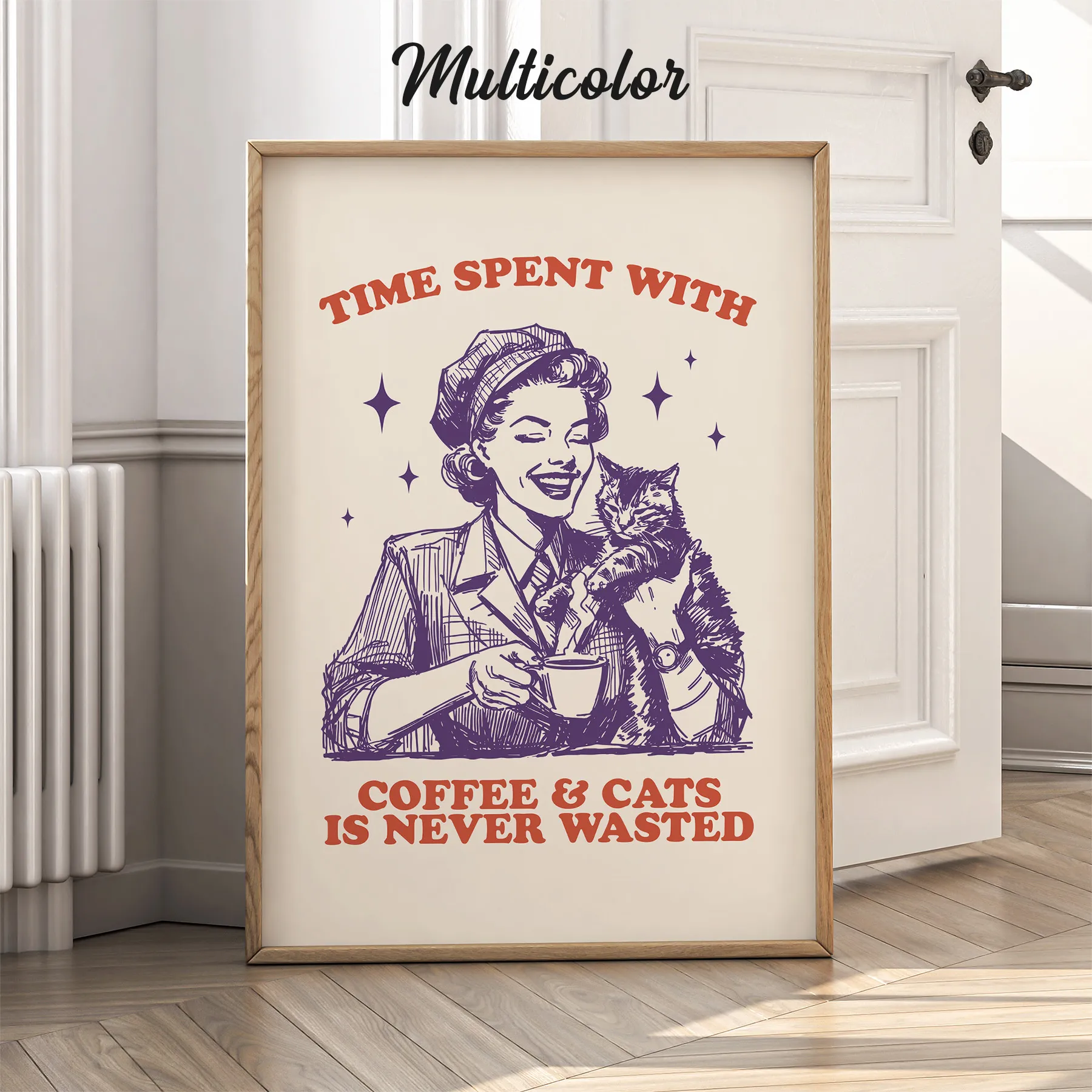 Woman with Cat – Time Spent with Coffee & Cats is Never Wasted