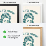 Funny Cocktail Poster – Born to Drink, Forced to Work