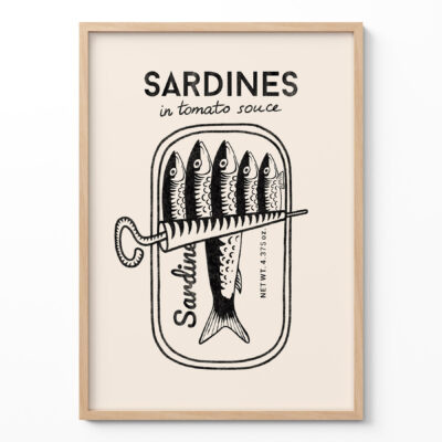 Sardines Kitchen Wall Art – Retro Sardine Tin Print