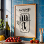 Sardines Kitchen Wall Art – Retro Sardine Tin Print