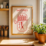 Retro Sardines Kitchen Art – Vintage Sardine Tin Poster