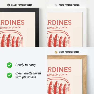 Retro Wandbild – Sardinen (Rot)