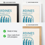 Sardines Wall Art – Vintage Blue Kitchen Poster