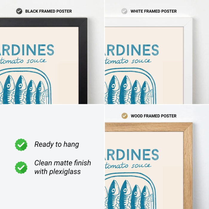 Sardines Wall Art – Vintage Blue Kitchen Poster