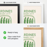 Green Sardines Kitchen Art – Retro Sardine Tin Poster