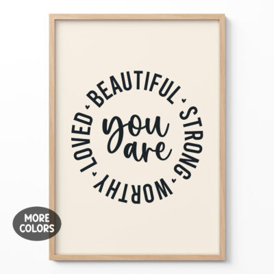 You Are Beautiful Typography Poster