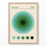 Bauhaus Geometric Print – Green Circles Wall Art 1923