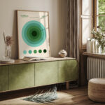 Bauhaus Geometric Print – Green Circles Wall Art 1923