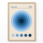 Geometric Wall Art – Bauhaus Blue Circles Poster 1923