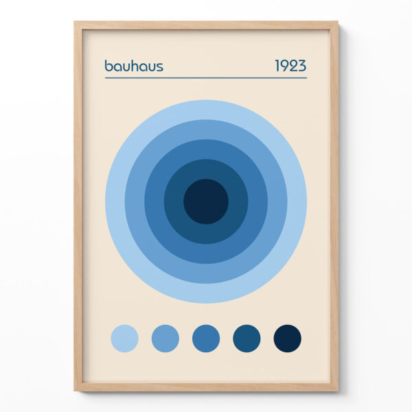Geometric Wall Art – Bauhaus Blue Circles Poster 1923