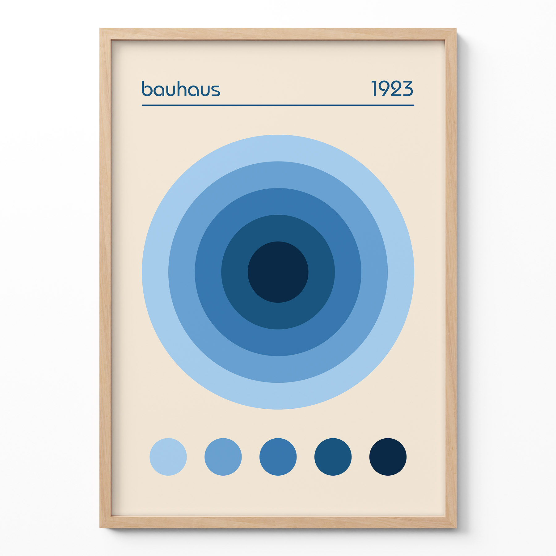 Geometric Wall Art – Bauhaus Blue Circles Poster 1923
