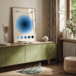 Geometric Wall Art – Bauhaus Blue Circles Poster 1923