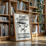 Retro Coffee Wall Art – More Espresso Less Depresso Print