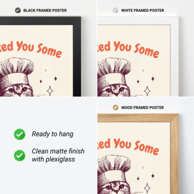 Funny Cat Print – Shut The Fucupcakes Chef Cat Poster