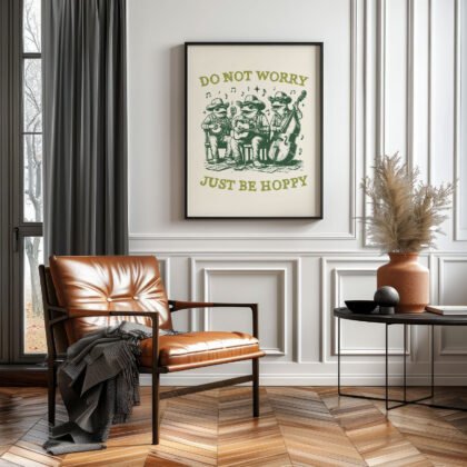 Frogs Wall Art – Do Not Worry, Just Be Hoppy