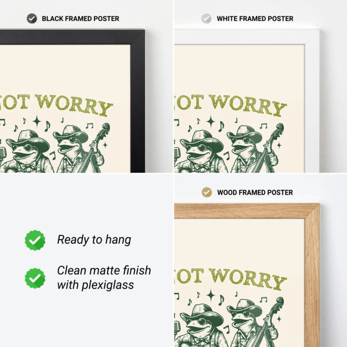 Funny Frog Wall Art – Do Not Worry Just Be Hoppy Poster