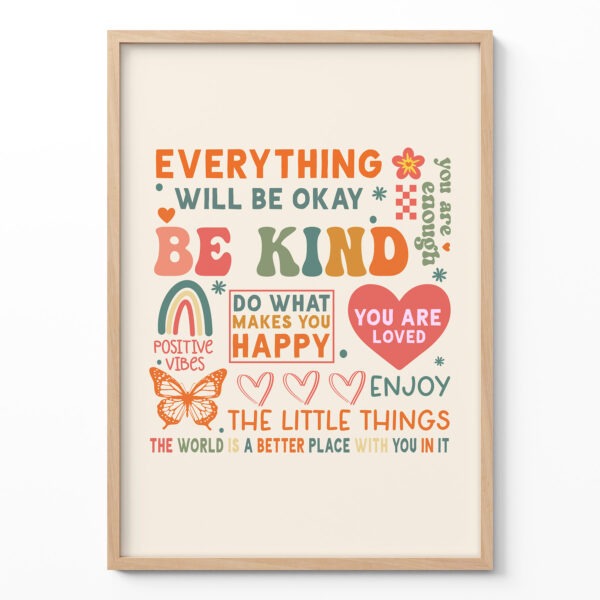 Positive Affirmations Wall Art – Retro Motivational Poster