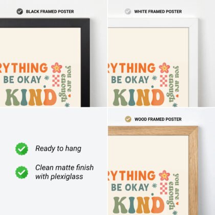 Be Kind & Stay Happy – Poster or Canvas Print