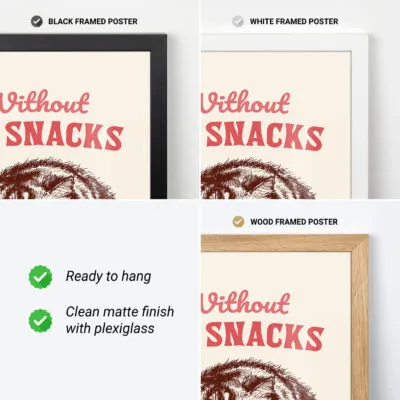 Wandbild mit Katze – Ohne Snacks bin ich nichts