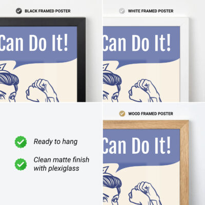 Strong Women Poster – We Can Do It Motivational Wall Art