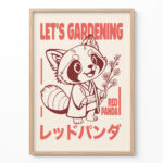 Red Panda Poster – Retro Japanese Wall Art