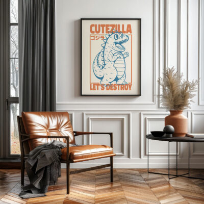 Godzilla Poster – Retro Japanese Wall Art