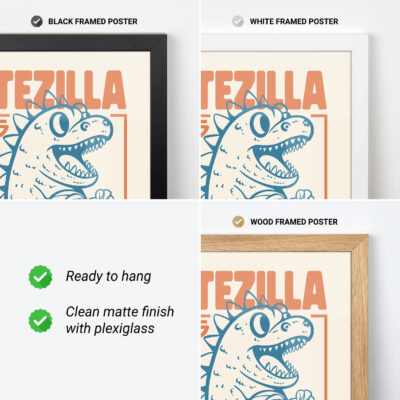 Godzilla Poster – Retro Japanese Wall Art