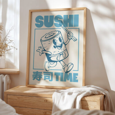 Sushi Poster – Retro Japanese Wall Art