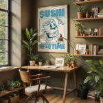 Sushi Poster – Retro Japanese Wall Art