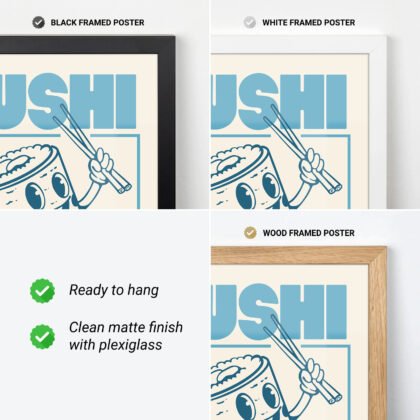 Sushi Poster – Retro Japanese Wall Art