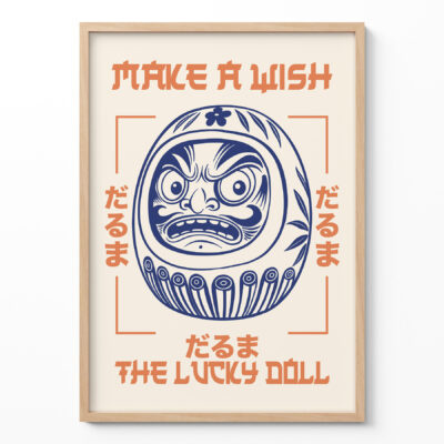 Daruma Poster – Retro Japanese Wall Art