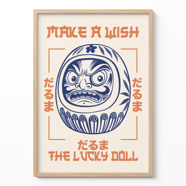 Daruma Poster – Retro Japanese Wall Art