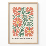 Flower Market Poster – Retro Floral Wall Art Print