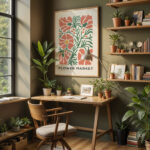 Flower Market Poster – Retro Floral Wall Art Print