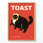 Cat Bread Poster – Funny Toast Cat Wall Art Print
