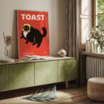 Cat Bread Poster – Funny Toast Cat Wall Art Print