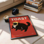 Cat Bread Poster – Funny Toast Cat Wall Art Print