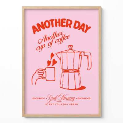 Coffee Quote Print – Retro Kitchen Poster