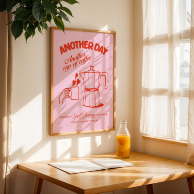 Coffee Quote Print – Retro Kitchen Poster