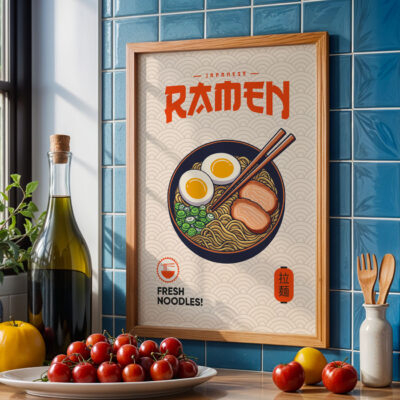 Ramen Poster – Japanese Retro Kitchen Wall Art